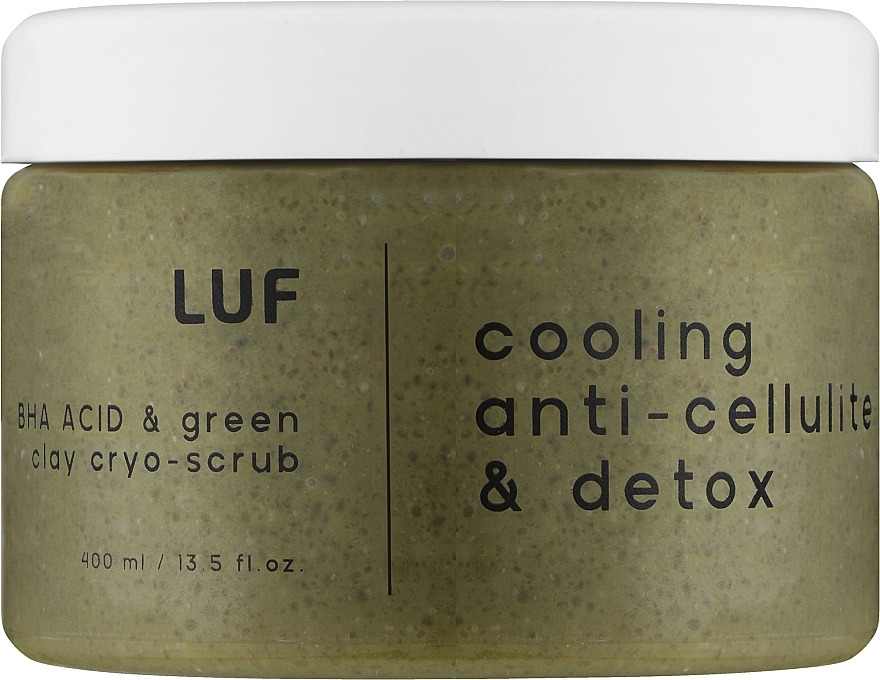 Детокс крио-скраб для тела с BHA кислотой и зеленой глиной - Luff BHA Acid & Green Clay Cryo Scrub