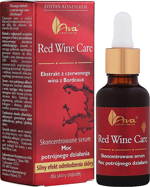 Сироватка для зрілої шкіри - AVA Laboratorium Red Wine Care Concentrated Serum — фото N2