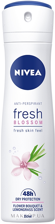 Дезодорант-спрей для тела - NIVEA Anti-Respirant Fresh Blossom Fresh Skin Feel Flower Bouquet & Lemongrass Scent — фото 150ml