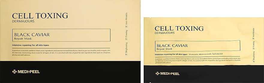 УЦІНКА Відновлювальна тканинна маска для обличчя з екстрактом чорної ікри - Medi-Peel Cell Toxing Black Caviar Dermajours Repair Mask * — фото N2