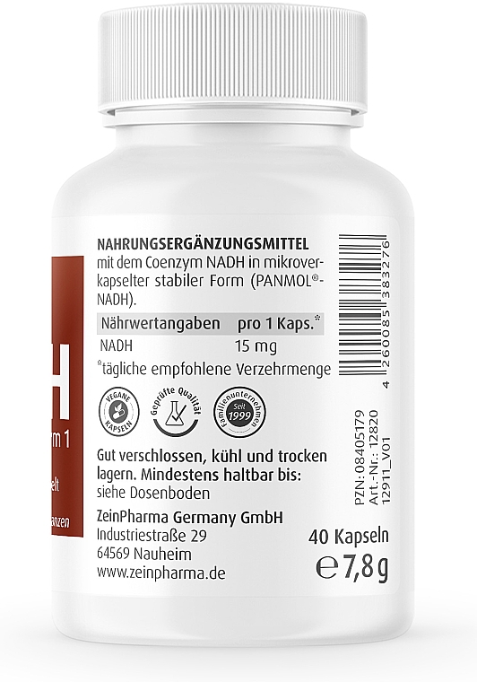 Пищевая добавка "НАДН", 15 мг - Zein Pharma Nadh — фото N3