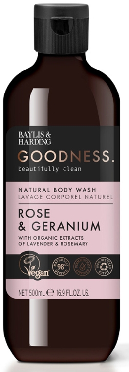 Гель для душа - Baylis & Harding Goodness Rose & Geranium Natural Body Wash
