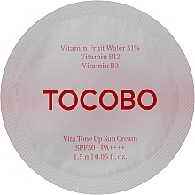 Тонувальний сонцезахисний крем - Tocobo Vita Tone Up Sun Cream SPF50+ PA++++ (пробник) — фото N1