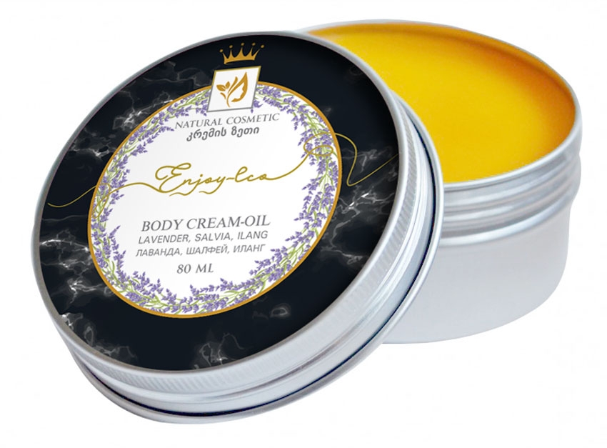 Натуральний крем-олія для тіла "Лаванда, шавлія та іланг" - Enjoy & Joy Enjoy Eco Body Cream-oil — фото N2