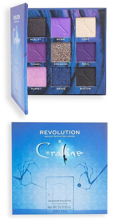Палетка теней - Makeup Revolution X Coraline The Secret Door Eyeshadow Palette — фото N1