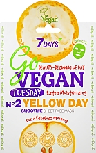 Тканинна маска для обличчя "Для доброго раночку" - 7 Days Go Vegan Tuesday Yellow Day — фото N1