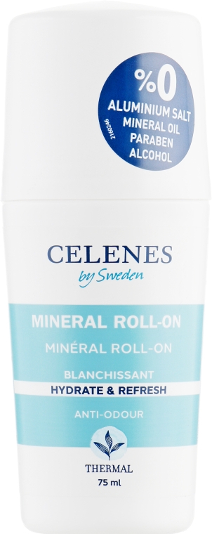 Термальный дезодорант с отбеливающим эффектом для всех типов кожи - Celenes Thermal Mineral Roll On-Whitening All Skin Types — фото N1