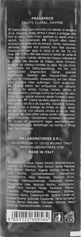 Термозащитный крем для гладкости волос - Ph Laboratories pH Flower Cream (пробник) — фото N2