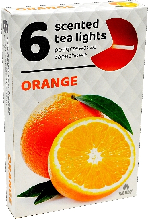 Чайні свічки «Апельсин», 6 шт. - Admit Scented Tea Light Orange — фото N1