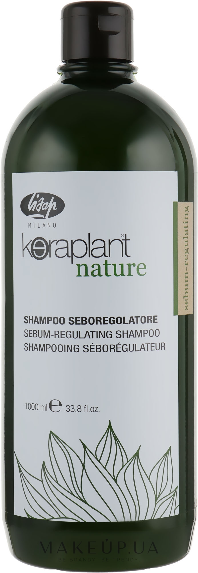 Шампунь для регулирования жирности волос - Lisap Keraplant Nature Sebum-Regulating Shampoo — фото 1000ml