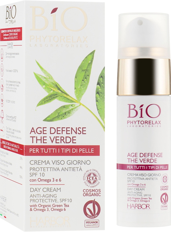 Антивозрастной дневной крем для лица - Phytorelax Laboratories Bio Age Defence The Verde Day Cream SPF10