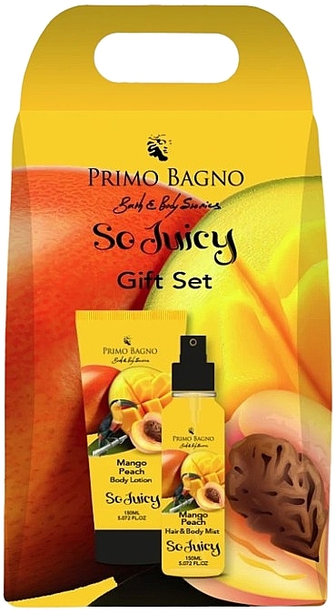 Набір "Манго та персик" - Primo Bagno Mango Peach Gift Set (b/lot/150ml + h/b/mist/150ml) — фото N1