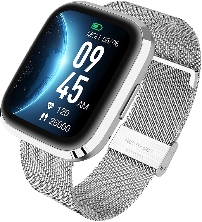 Смарт-годинник, сріблястий метал - Garett Smartwatch GRC STYLE Silver Steel — фото N3