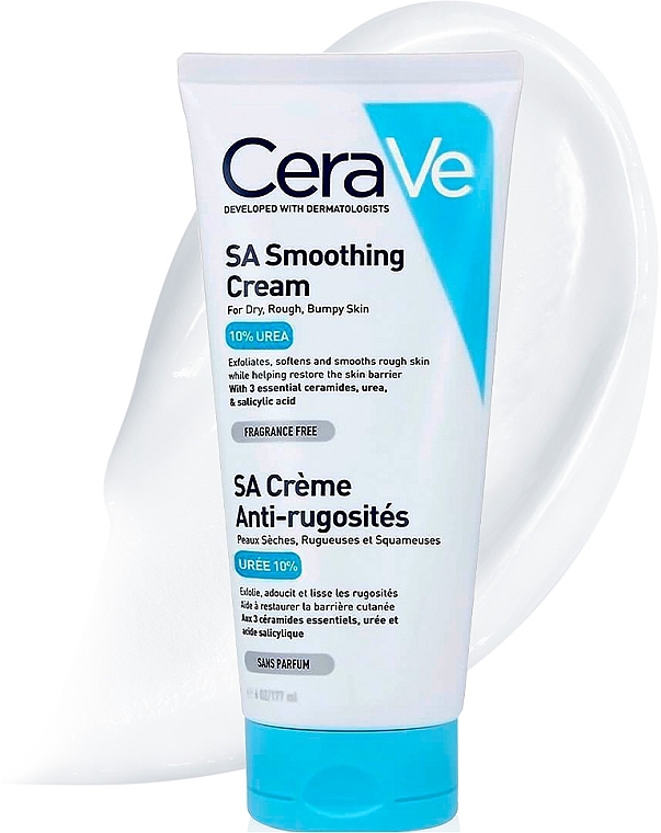 Смягчающий крем для сухой, огрубевшей и неровной кожи лица и тела - CeraVe Smoothing Cream — фото N3