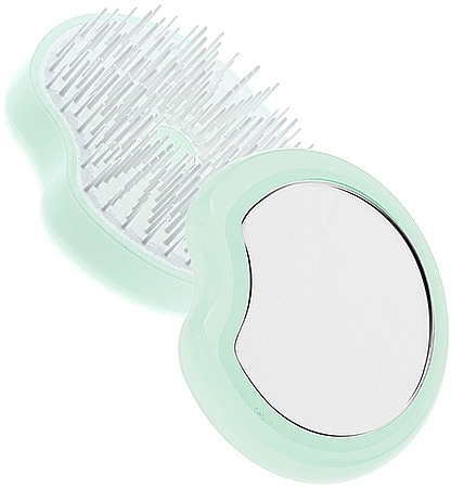 Компактная щетка для волос с зеркалом, мятная - Janeke Compact and Ergonomic Handheld Hairbrush With Mirror — фото N1