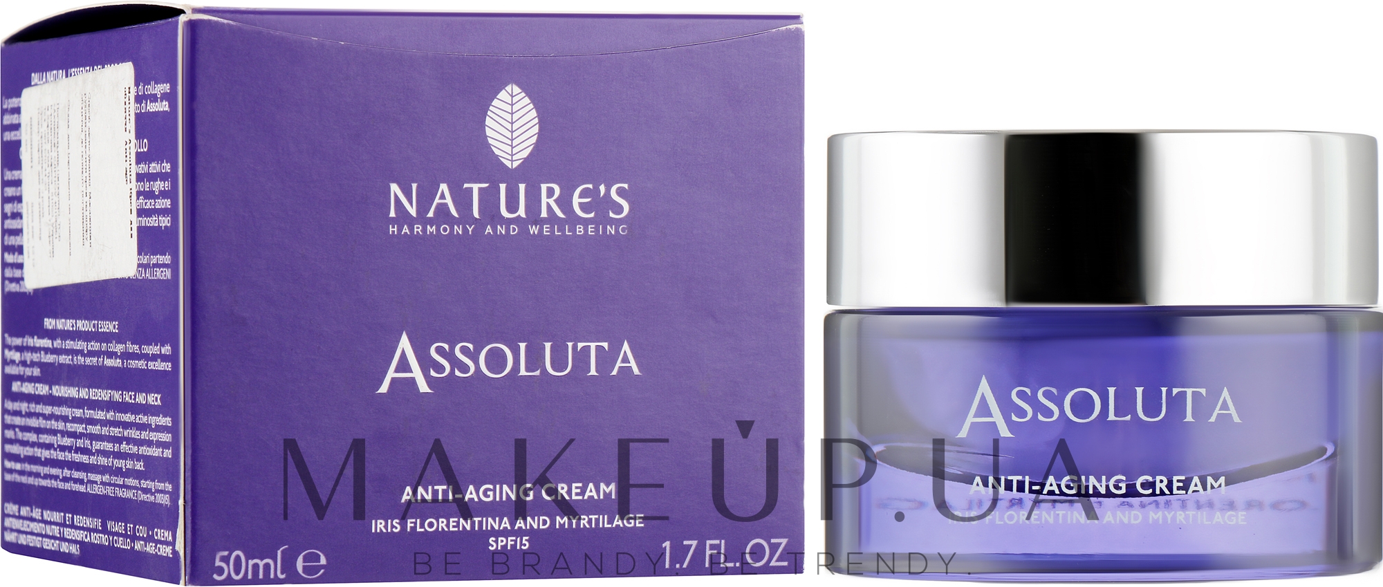 Крем антивіковий для обличчя - Nature's Assoluta Anti-Aging Cream SPF 15 — фото 50ml