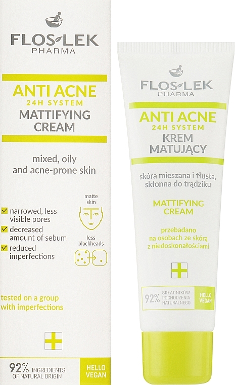 УЦЕНКА Крем для лица - Floslek Mattifying Mixed Oily And Acne-prone Skin Cream * — фото N2