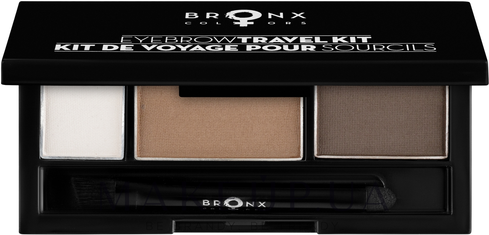 Палітра для брів - Bronx Colors Ash Brown Eye Brow Travel Kit — фото EBTK04 - Пепельно-коричневый