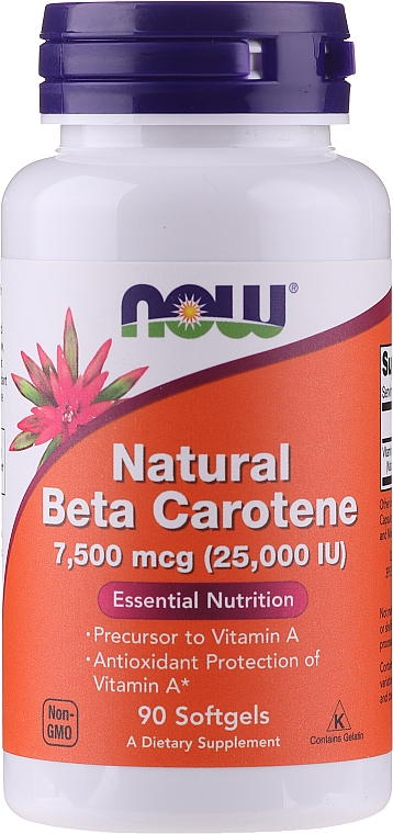Натуральный бета-каротин - Now Foods Natural Beta Carotene Softgels — фото N1