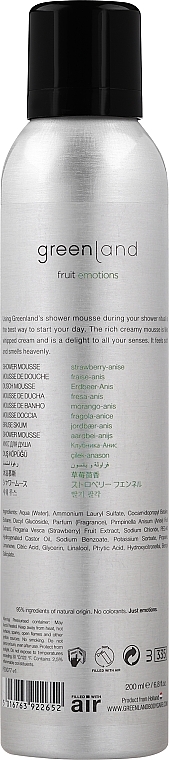 Пена-мусс для душа - Greenland Shower Mousse Strawberry — фото N2
