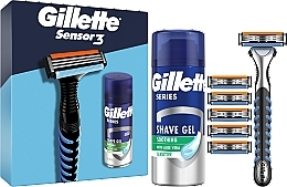Набір - Gillette Sensor 3 (razor/1pc + foam/75ml + refil/5pcs) — фото N1