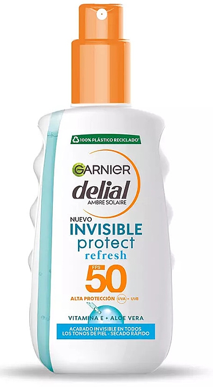 Сонцезахисний спрей - Garnier Delial Ambre Solaire Invisible Protect Refresh Spray SPF50 — фото N1