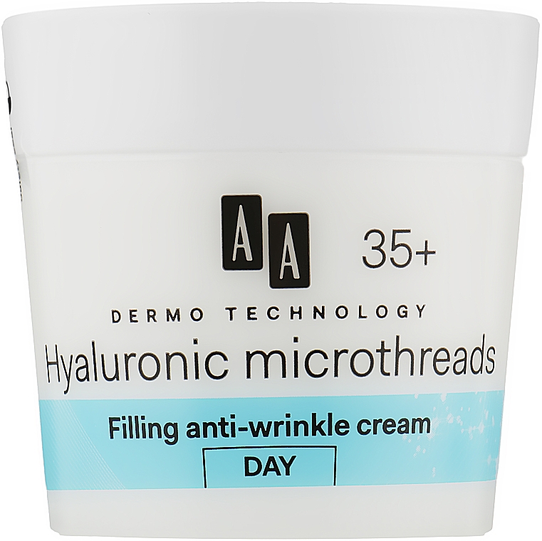 Денний крем проти зморщок для обличчя 35+ - AA Dermo Technology Hyaluronic Microthreads Filling Anti-Wrinkle Day Cream