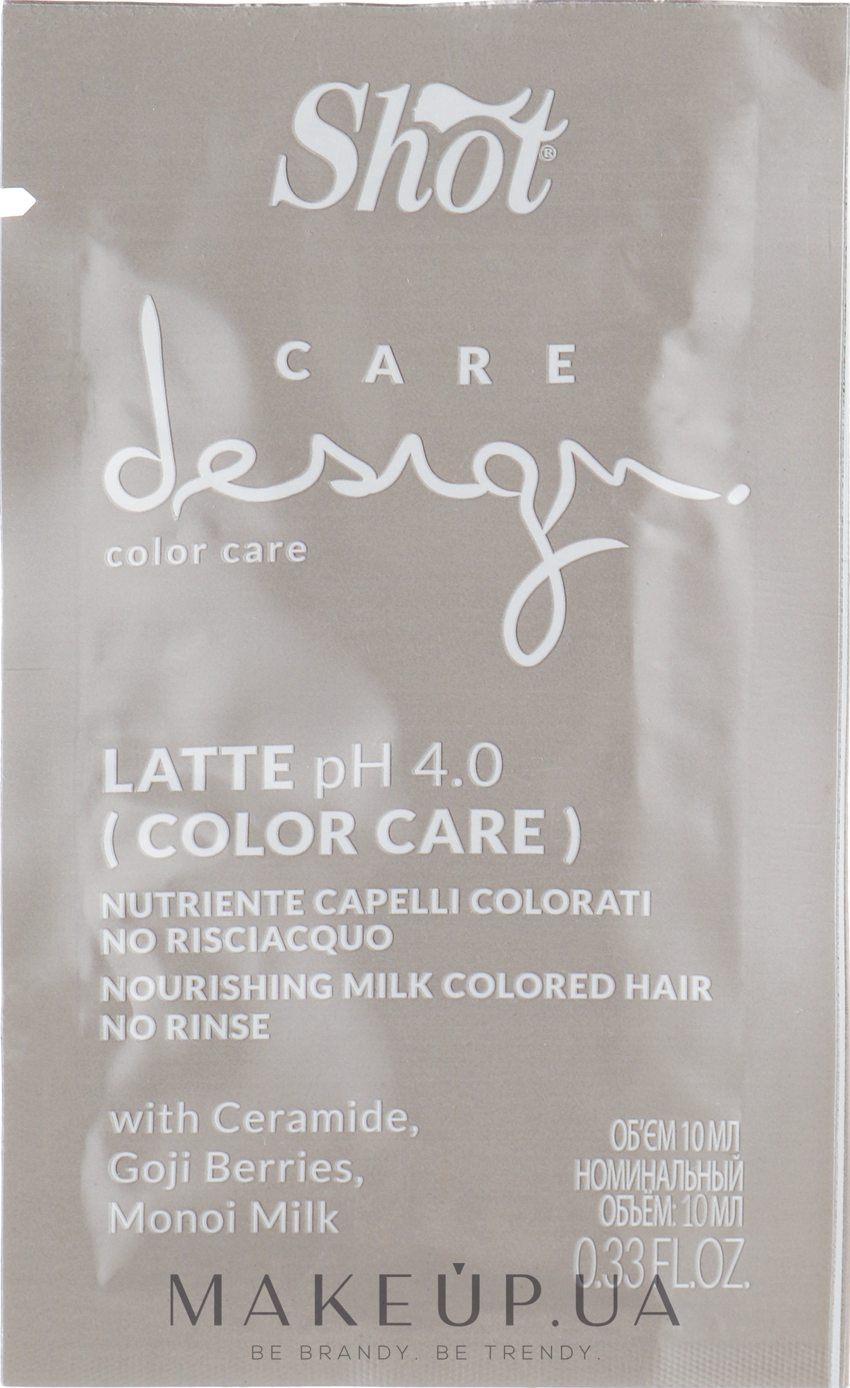 Молочко живильне для фарбованого волосся - Shot Care Design Color Care Nourishing Milk Colored Hair No Rinse (пробник) — фото 10ml