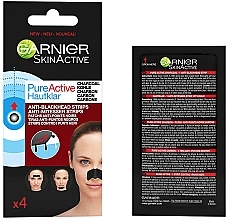 Смужки від чорних цяток - Garnier Skin Active Pure Active Anti-Blackhead Charcoal Strips — фото N1