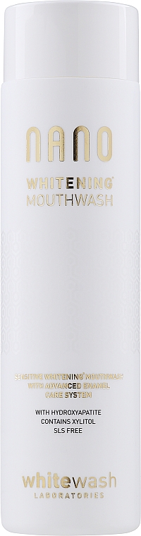 Отбеливающий ополаскиватель для полости рта "NANO" с гидроксиапатитом - WhiteWash Laboratories Nano Whitening Mouthwash — фото N1