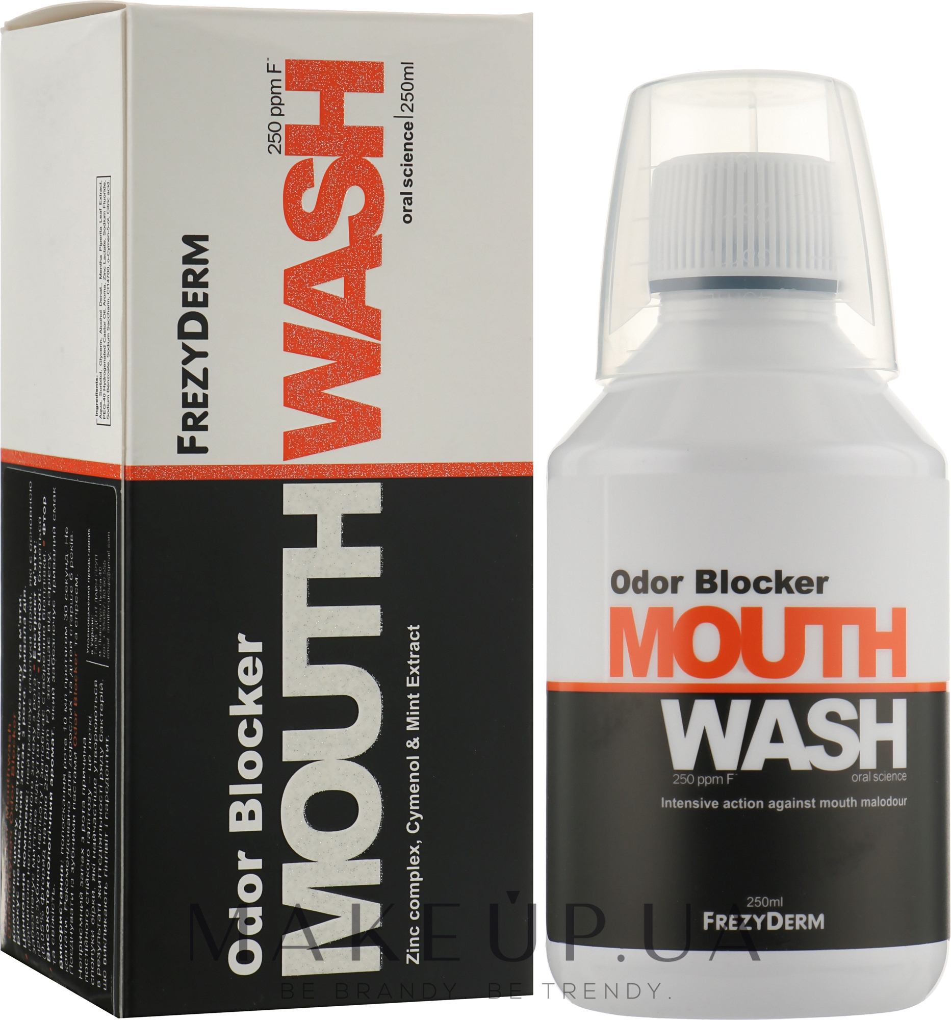 Ополаскиватель для полости рта для блокировки и лечения неприятного запаха изо рта (галитоз) - Frezyderm Odor Blocker Mouthwash — фото 250ml