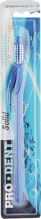 Зубна щітка ''Solid'', середньої жорсткості, синя - Pro Dent — фото N1