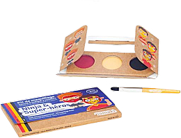 Набор для аквагрима для детей - Namaki Ninja & Superhero 3-Color Face Painting Kit (f/paint/7,5g + brush/1pc + acc/2pcs) — фото N2