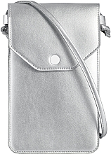 Духи, Парфюмерия, косметика Чехол-сумка для телефона на ремешке, серебро "Cross" - Makeup Phone Case Crossbody Silver