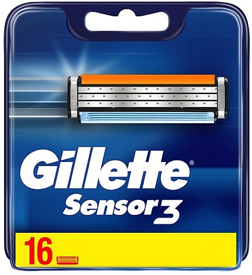 Змінні касети для гоління, 16 шт  - Gillette Sensor3 — фото N1