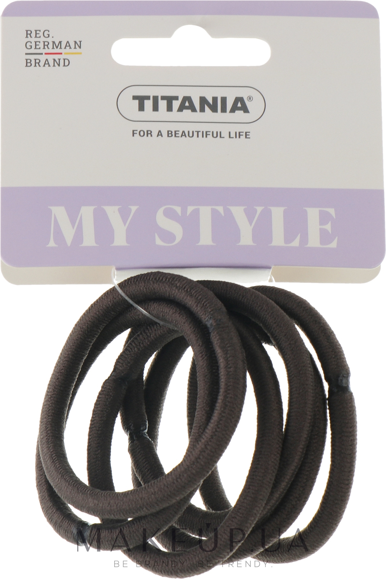 Резинки для волос, эластичный, 6 мм, 6шт, серый - Titania — фото 6шт