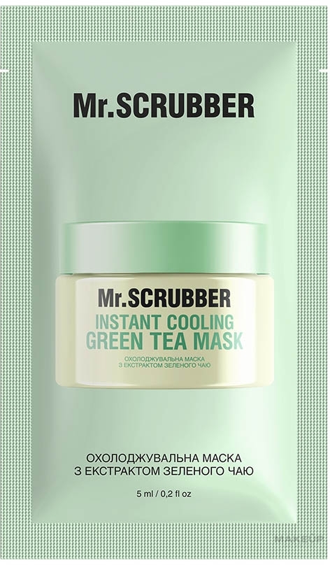 Охолоджувальна маска для обличчя з екстрактом зеленого чаю - Mr.Scrubber Instant Cooling Green Tea Mask — фото 5ml