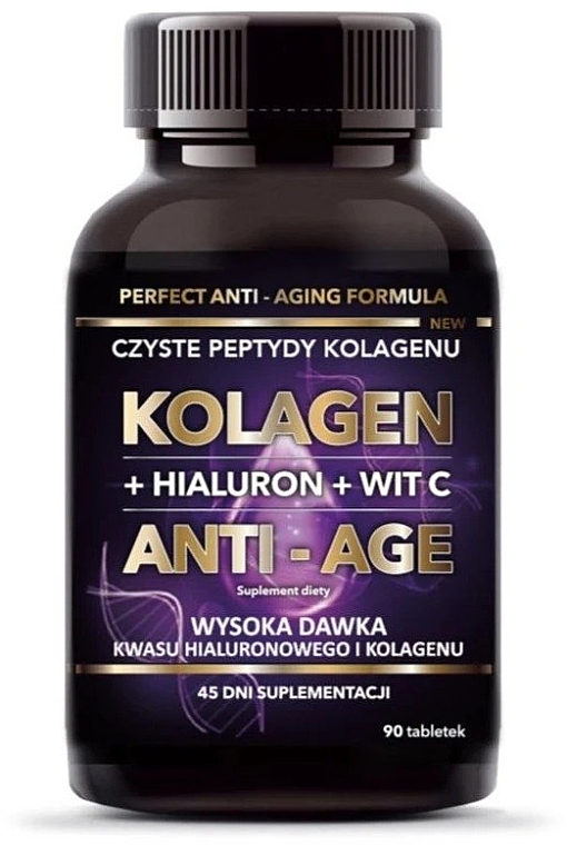 Таблетки с коллагеном и гиалуроновой кислотой, витамином С - Intenson Anti Age Kolagen + Hialuron + Wit C — фото N1