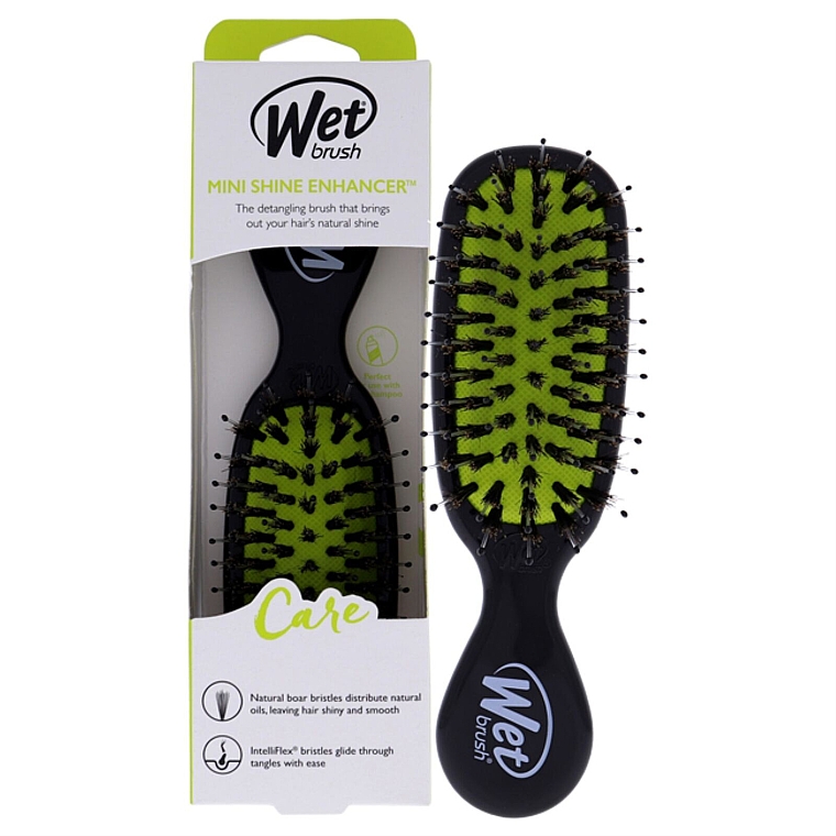 Расческа для волос - Wet Brush Mini Shine Enhancer Care Brush Black — фото N4