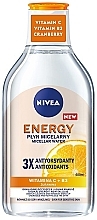 Мицеллярная вода для чувствительной кожи - NIVEA Energy Vitamin C + Vitamin B3 + Cranberry — фото N1