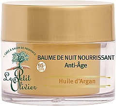 Антивіковий нічний бальзам для обличчя з аргановою олією - Le Petit Olivier Night Balm Anti-aging Argan Oil — фото N1