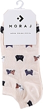 Парфумерія, косметика Жіночі бавовняні шкарпетки з кошенятами, бежеві - Moraj