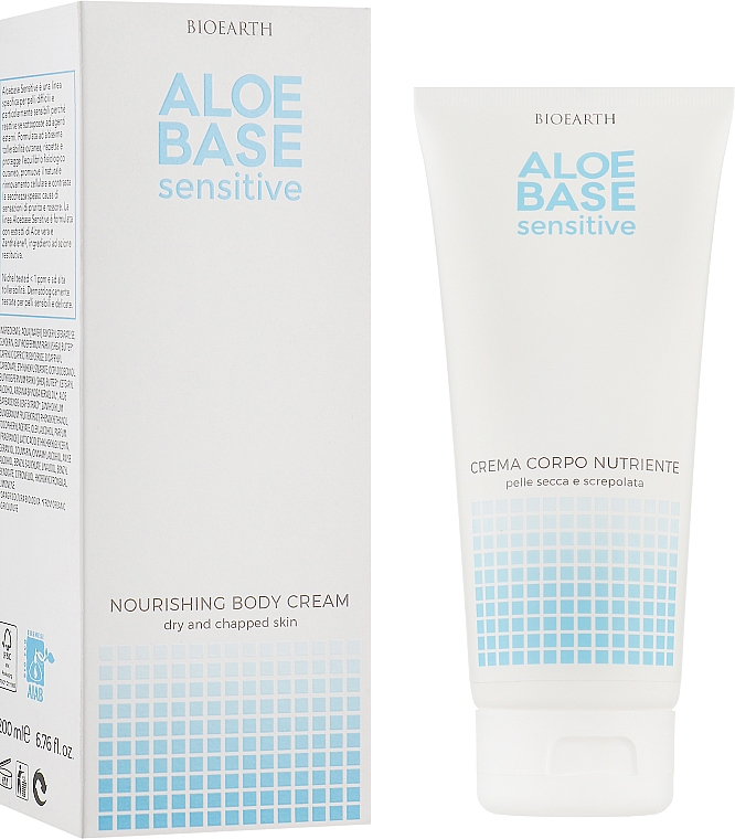 Живильний крем для тіла - Bioearth Aloebase Sensitive Nourishing Body Cream Close