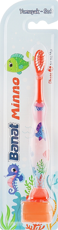 Детская зубная щетка, оранжевая, мягкая - Banat Minno Toothbrush