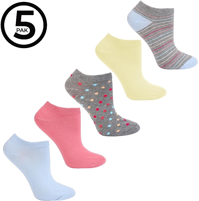 Женские разноцветные хлопковые носки, 5 шт - Moraj — фото N1