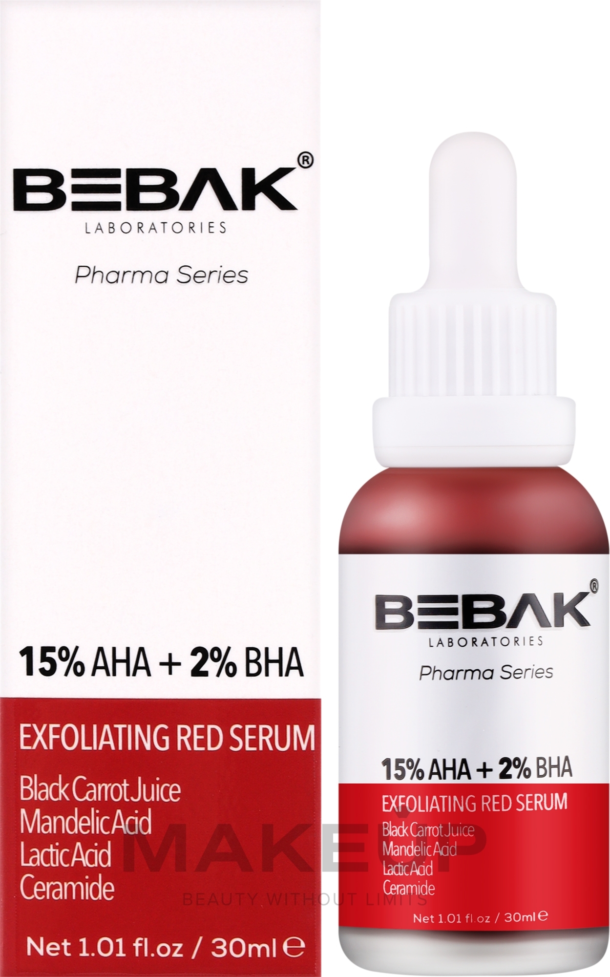 Сироватка для обличчя з кислотами AHA-BHA-PHA - Bebak Exfoliating Red Serum — фото 30ml