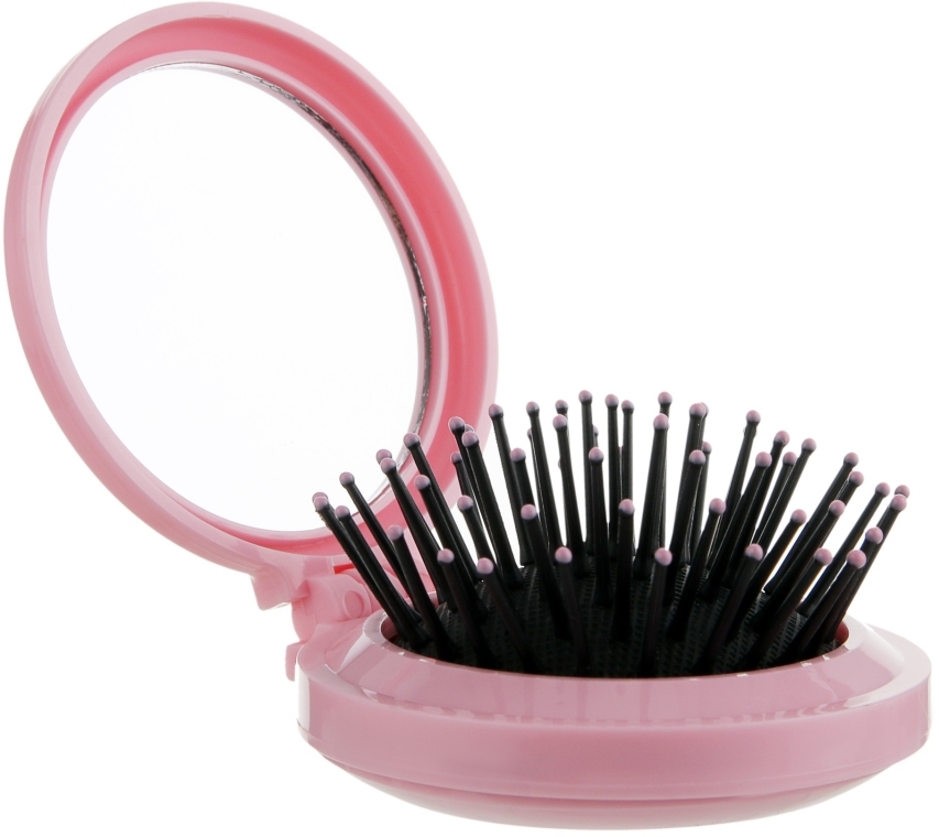 Расческа для волос с зеркальцем, CR-4000, розовая - Christian