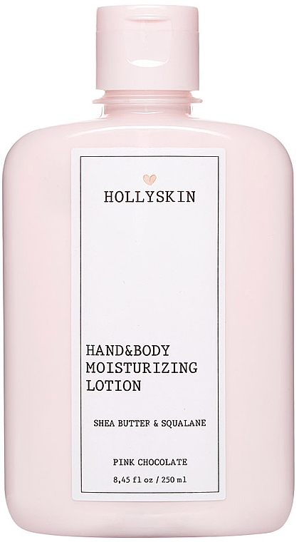 Смягчающий увлажняющий лосьон для рук и тела с маслом ши и скваланом - Hollyskin Perfect Pink Chocolate Hand & Body Moisturizing Lotion Shea Butter & Squalane