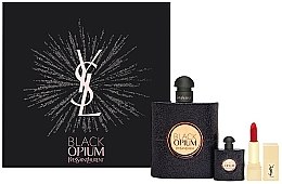 Духи, Парфюмерия, косметика Yves Saint Laurent Black Opium - Набор (edp/90ml + edp/7.5ml + lipstic/1.3ml)