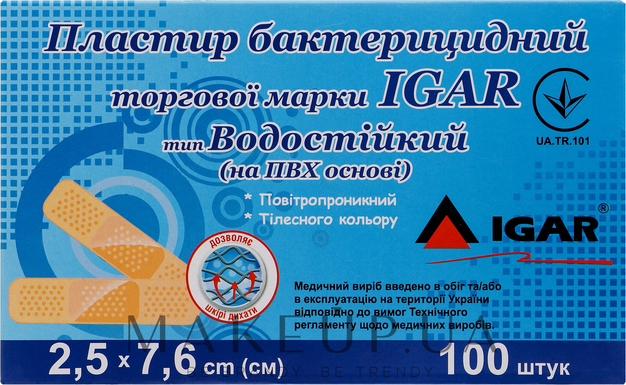 Пластир бактерицидний "Водостійкий на ПВХ-основі", 2.5х6.7 см, 100 шт. - Igar — фото 100шт